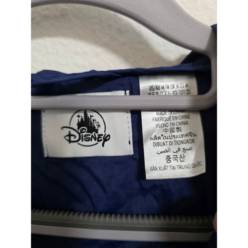 Disney Parks Stitch Windbreaker Jacket Navy Blue Hooded Full Zip Mens Medium New - Picture 3 of 5